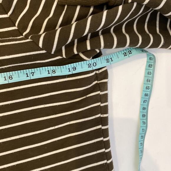 Merona Striped Thick Long Sleeve Fleece Lined Sweatshirt Dark Green Sz Lg - Picture 9 of 11